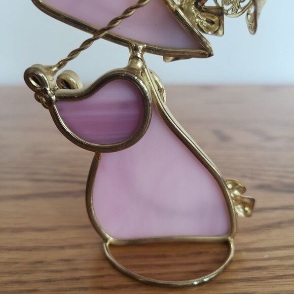 Vintage Stained Glass Table Top Old Fashioned Victorian Woman Figurine Glass Art - Picture 10 of 14